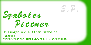 szabolcs pittner business card